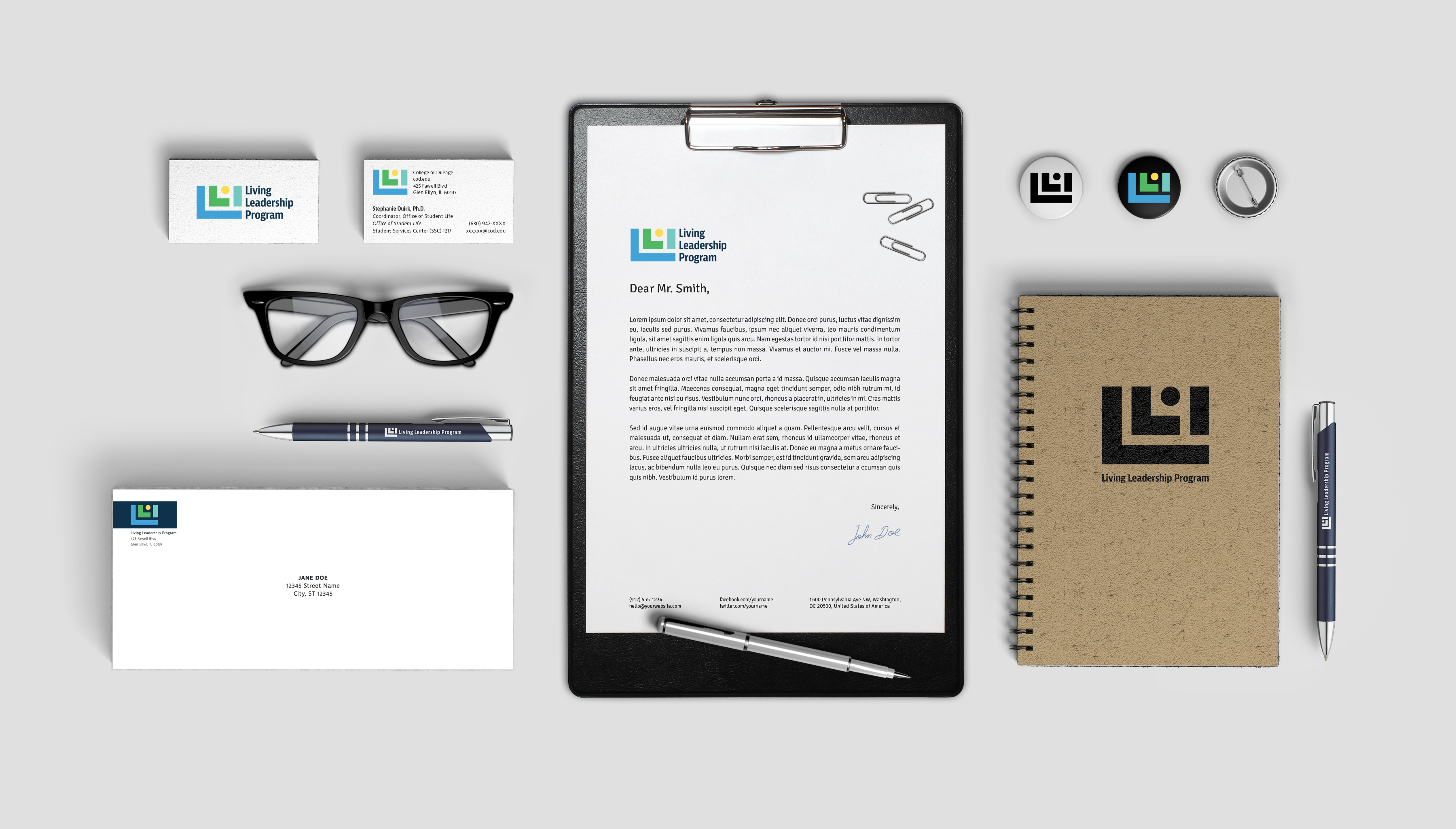 LLP's branding on stationery